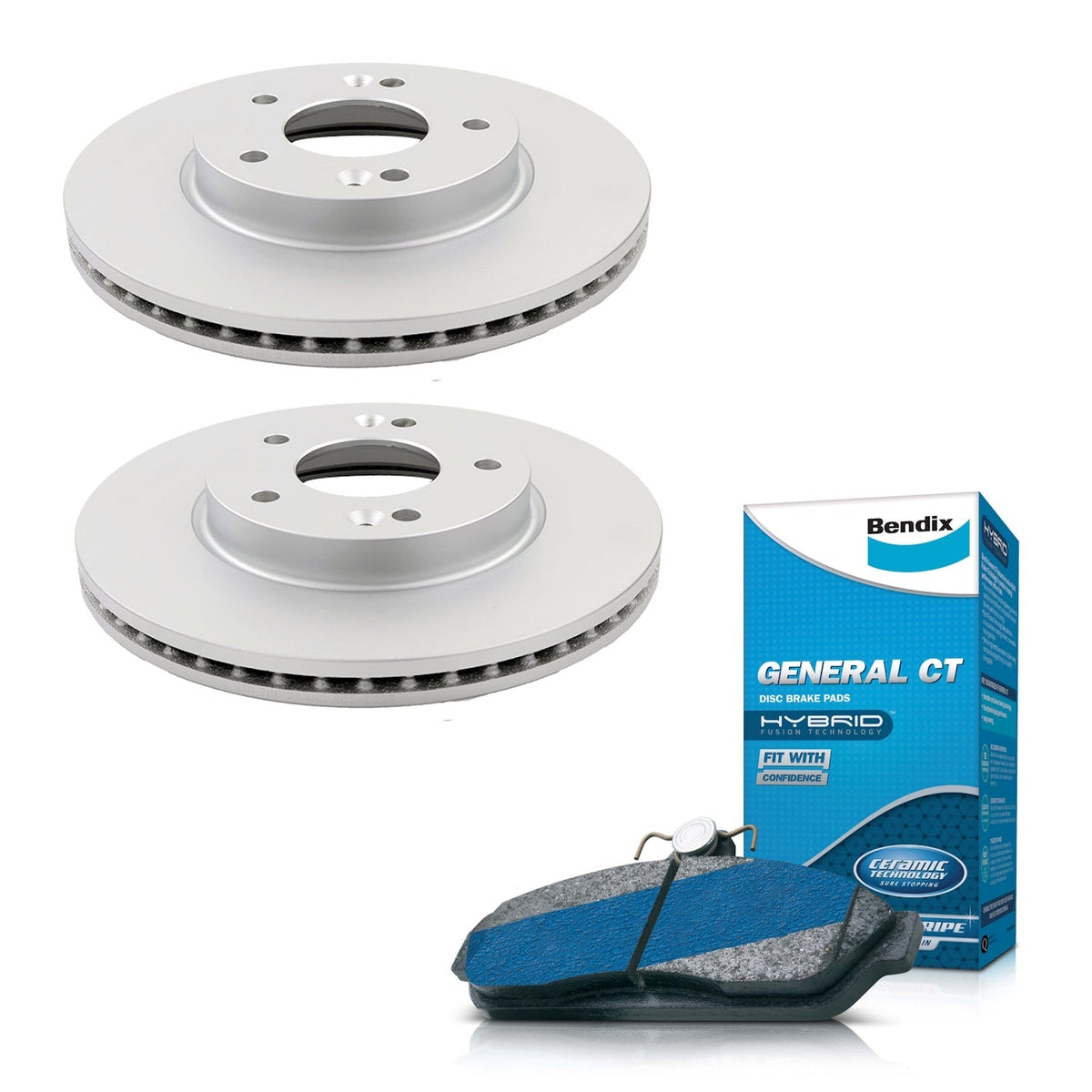 Rear Bendix GCT Brake Pads + Rotors for Subaru Impreza G3, Forester SH, Outback & Liberty BR, BRZ ZC | Toyota 86 ZN6R