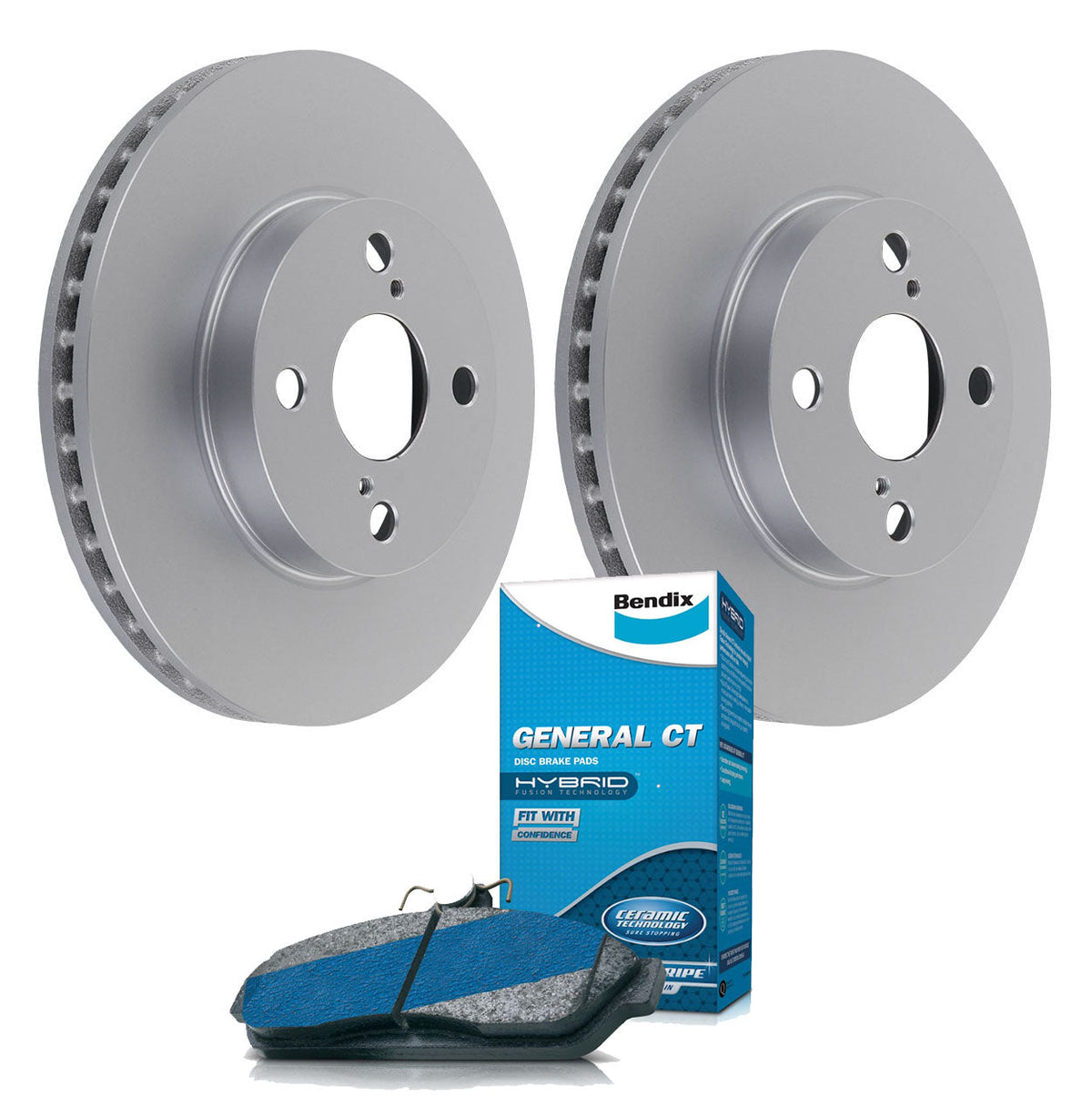 Bendix GCT Front Brake Pads + Rotors for Toyota Yaris NCP90 NCP91 NCP130 NCP131