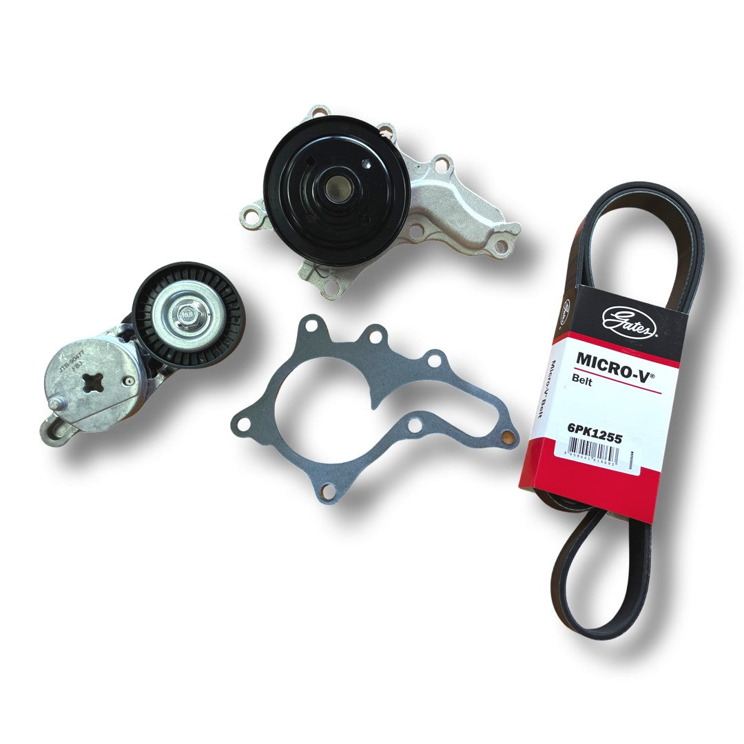 Drive Belt Set with Tensioner and Water Pump for Toyota 2AR-FE Camry ASV50 RAV-