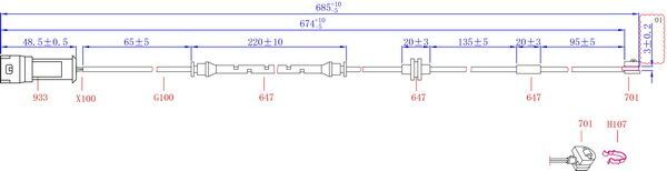 HiQ Front Brake Wear Sensor SWS4300