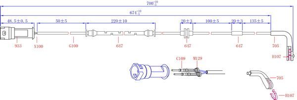 HiQ Front Brake Wear Sensor SWS4301