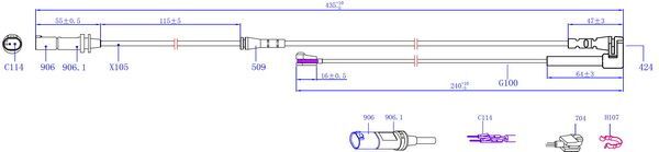 HiQ Front Brake Wear Sensor SWS1600