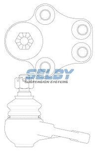 Ball Joint Lower Fits Jackaroo UBS13, 16, 52, Rodeo KB20, 25, 40, 41, TFS17, 54 4WD BJ202 - Selby