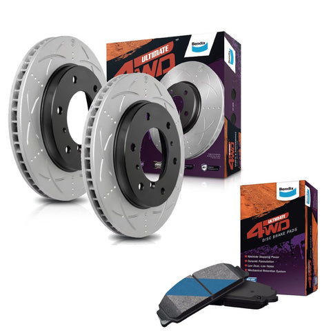 Bendix Ultimate Brake Pads + Rotors for Toyota Landcruiser VDJ200 GRJ200 UZJ200, Lexus LX450D VDJ201, LX570 URJ201