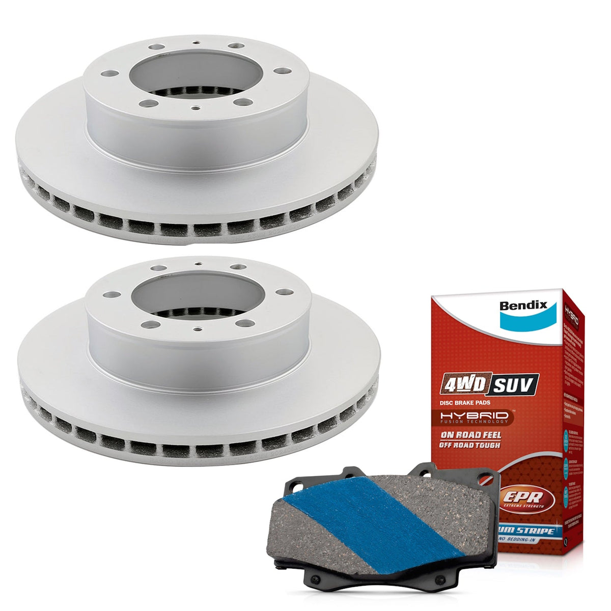 Front Bendix 4WD Brake Pads + Rotors for Toyota Hilux KUN26 GGN25 DB2221 297mm