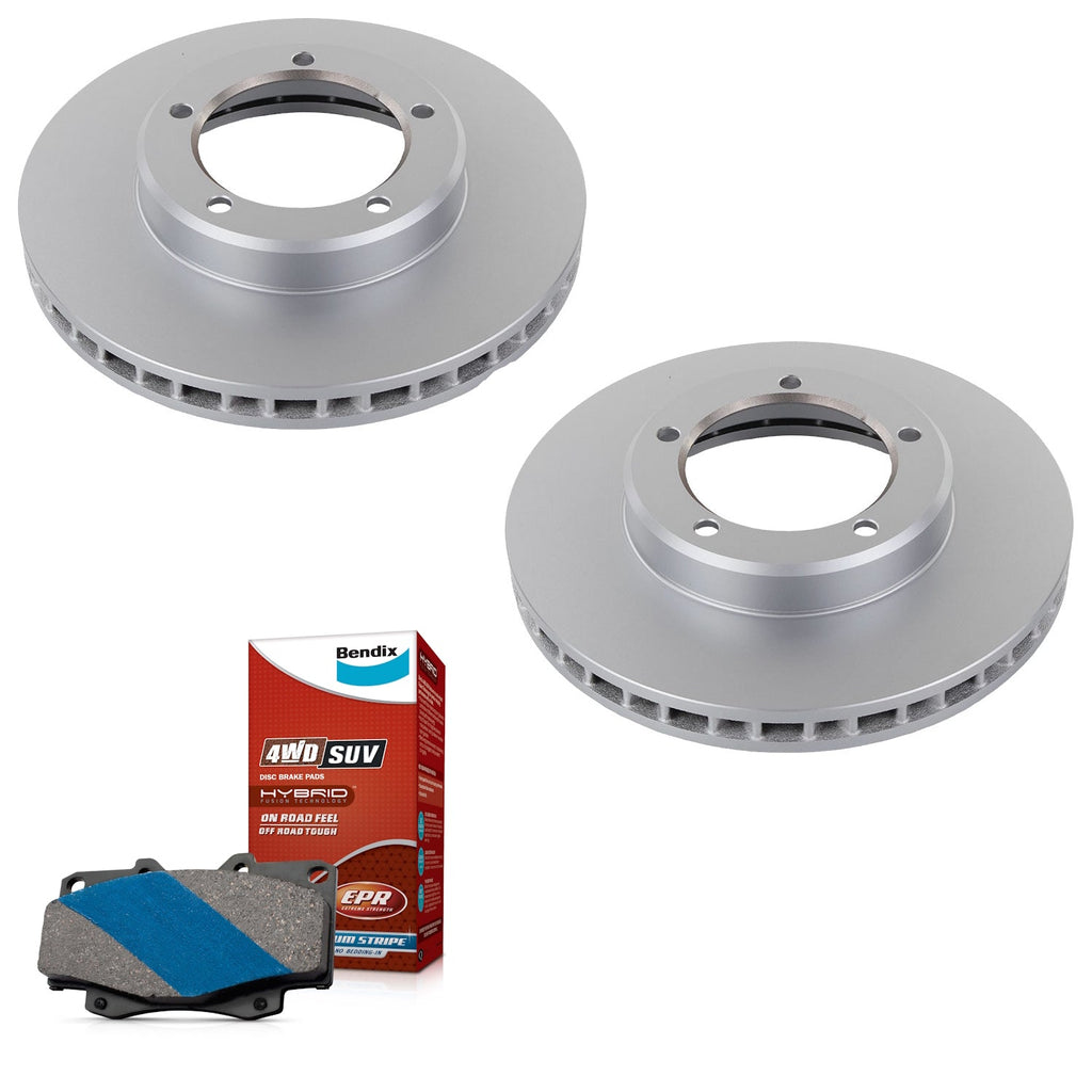 Front Bendix 4WD Brake Pads & Rotors for Toyota Landcruiser HZJ78 HZJ79 HZJ105 VDJ76 VDJ78 VDJ79 HZJ105 FZJ78 FZJ79 FZJ105