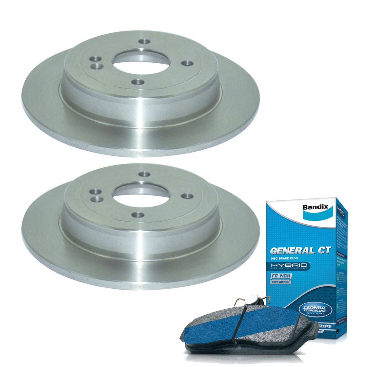 Rear Bendix Brake Pads + Rotors for Hyundai Accent RB | Kia Rio UB - 262mm Elec
