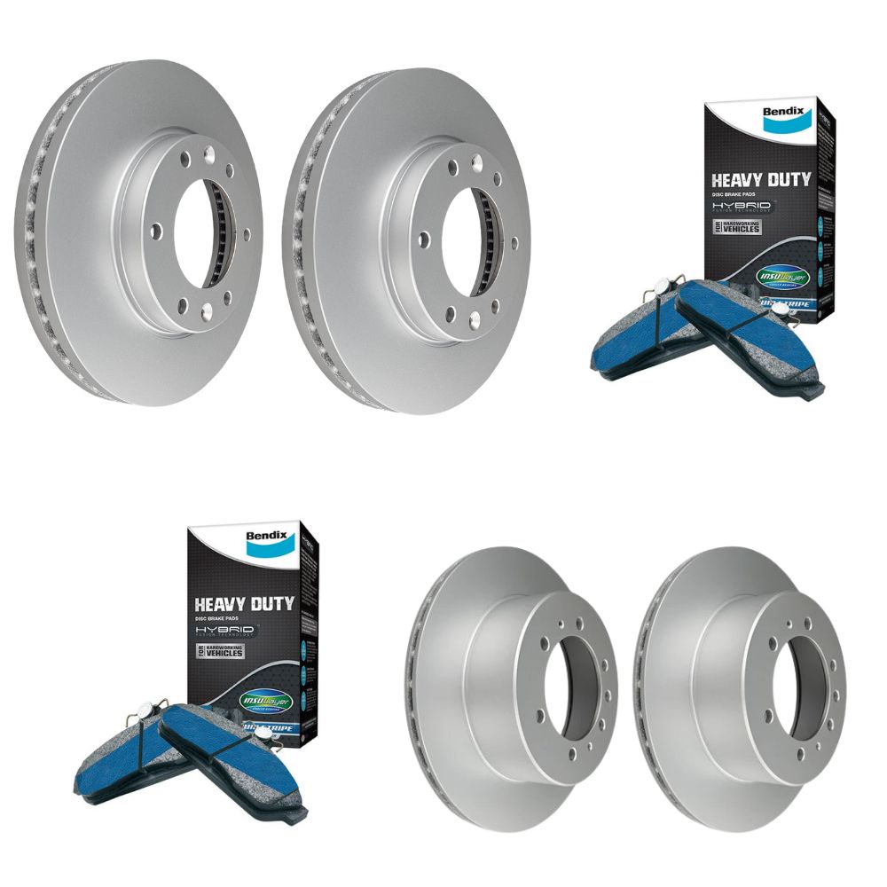 Bendix HD Brake Pads + Rotors for Toyota LandCruiser LC300 FJA300 Prado GDJ251