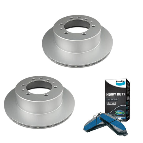 Bendix HD Rear BrakePads+Rotors for Toyota LandCruiser LC300 FJA300 Prado GDJ251