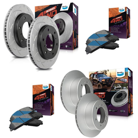 Bendix ULT4WD Brake Pads+Rotors for Toyota LandCruiser LC300 FJA300 Prado GDJ251