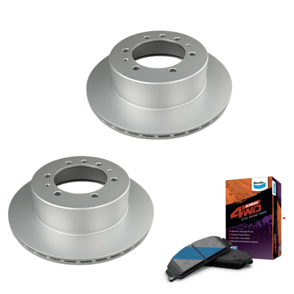 BendixULT4WD Rear Brake Pads + Rotors for Toyota LandCruiser FJA300 Prado GDJ251