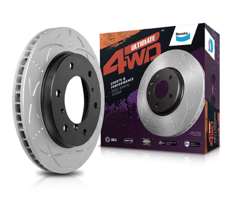 Bendix Front Slotted and Dimpled Brake Rotor for Toyota Hilux LN106 LN111 LN130 LN167 LN172 RN105 RN106 RN107 RN110 RN130 RZN169 RZN174 VZN167 VZN172 YN67, 4 Runner LN61 LN130 RN130 VZN130 YN63