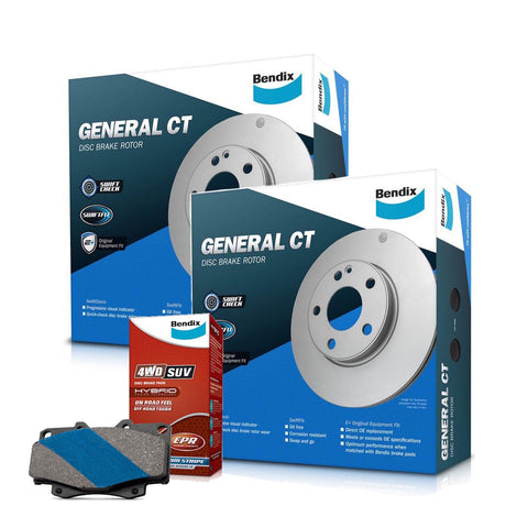 Bendix Rear Brake Pads + Rotors for Holden Captiva CG, Captiva 5 CG, Captiva 7 CG DB1862-4WD 303mm
