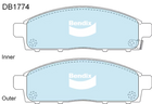 Bendix 4WD Brake Pads for Mitsubishi Challenger PB, PC, Triton MK ML MN MQ MR DB1774-4WD