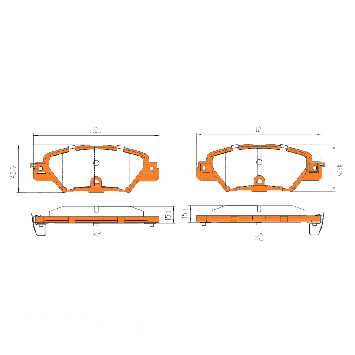 Rear Disc Brake Pad Set For Mazda CX-5 KE & KF 2012 On