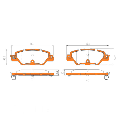 Rear Disc Brake Pad Set For Mazda CX-5 KE & KF 2012 On
