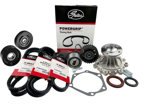 Timing Belt Kit + Water Pump, Drive Belts & Engine Pulleys for Toyota Hiace LH162R LH177R LH178R LH184R LH186R 5L 3.0 Litre SOHC