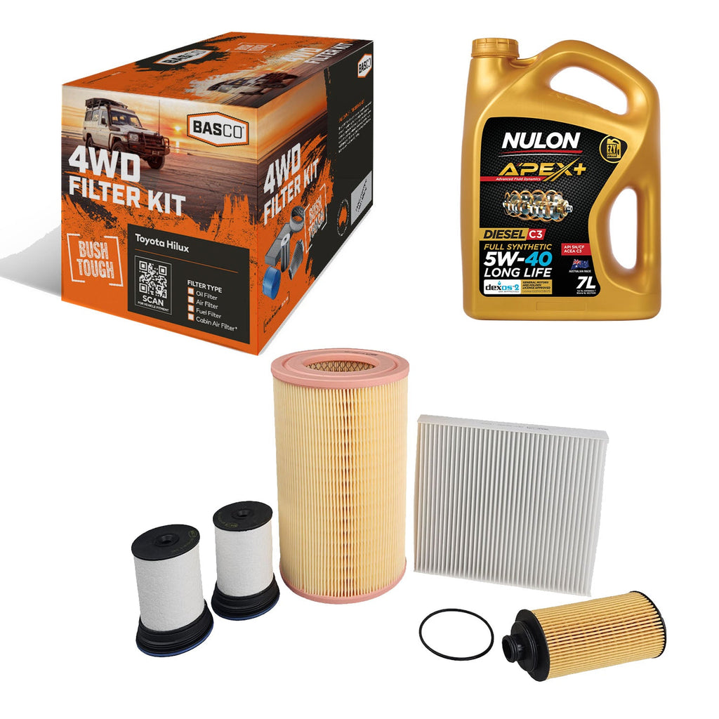 Oil Fuel Air Cabin Filter kit +Oil for Holden Colorado, 7 RG 2.8L Diesel LWH LWN