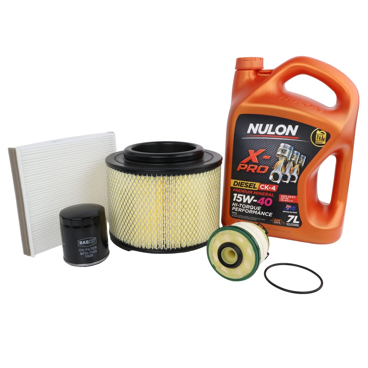 Oil Air Fuel Cabin Filter Kit + Engine Oil for Toyota Hilux KUN16 KUN26 1KDFTV