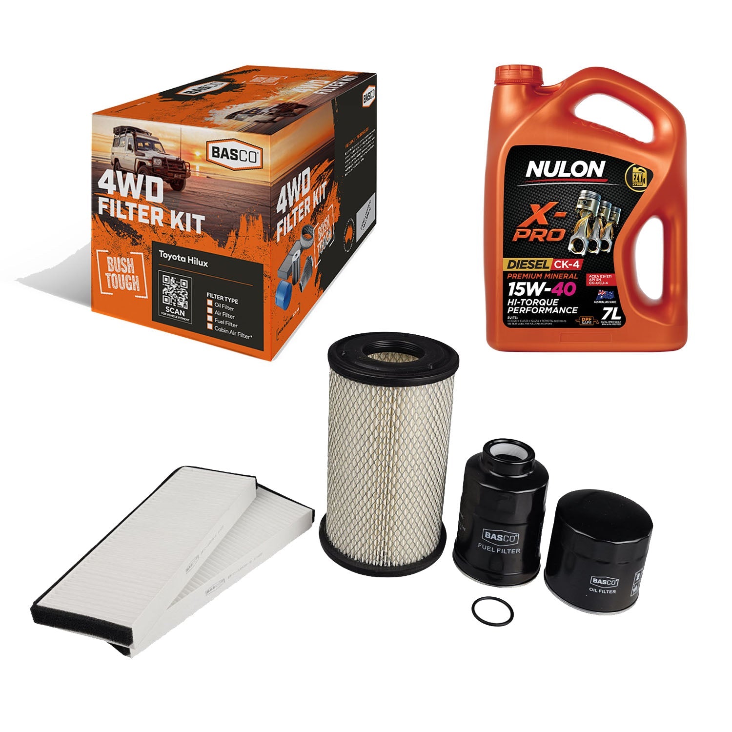 Oil Air Cabin Fuel Filter Kit + Engine Oil for Nissan Navara D22 2.5L Diesel YD25DDT