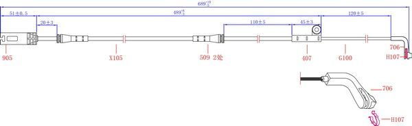 HiQ Front Brake Wear Sensor SWS1512