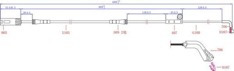 HiQ Front Brake Wear Sensor SWS1512