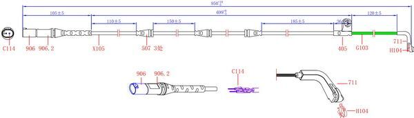 HiQ Front Brake Wear Sensor SWS1620