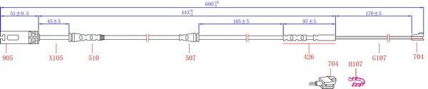 HiQ Front Brake Wear Sensor SWS1513