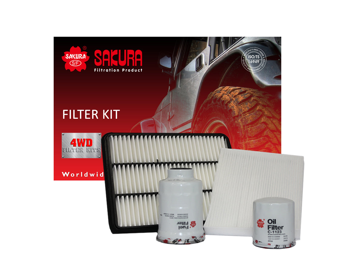 K-11081 - Sakura 4WD Filter Kit for Toyota Landcruiser KDJ150 3.0L 1KDFTV
