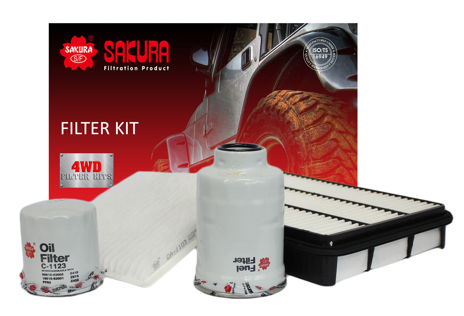 K-11270 - Sakura 4WD Filter Kit For Toyota Landcruiser KDJ120 3.0L 1KDFTV 06-09
