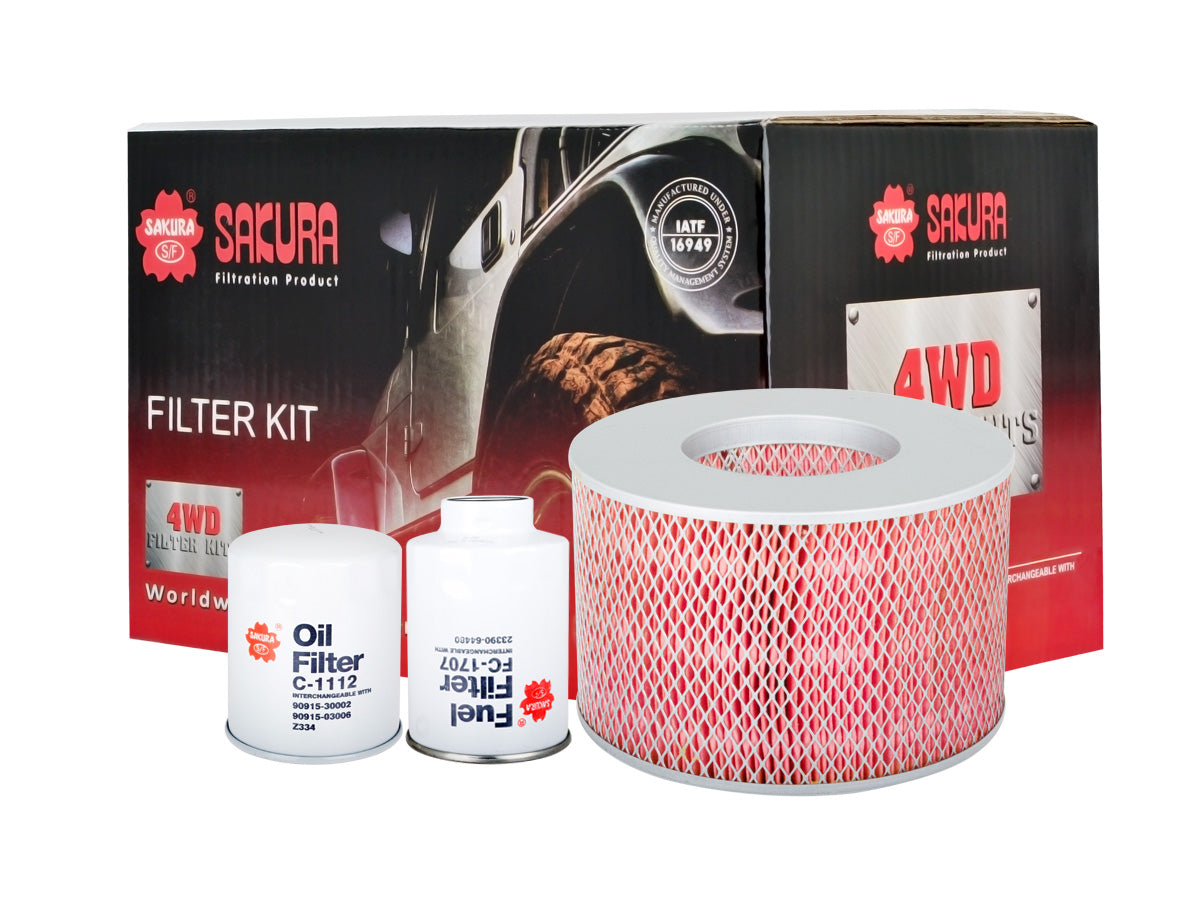 K-11510 - Sakura 4WD Filter Kit for Toyota Landcruiser HZJ105 4.2L 1HZ 1998-2007