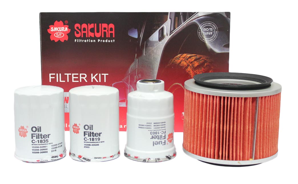 K-18050 - Sakura 4WD Filter Kit For Nissan Patrol GU Y61 4.2L TD42T 1998-2007