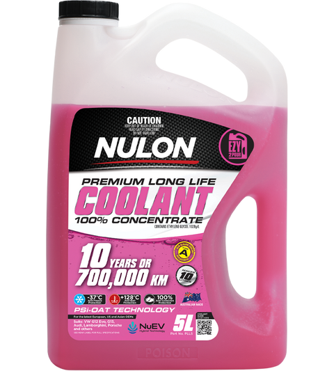Nulon Pink Premium Long Life Coolant 100% Concentrate 5 Litres - PLL5