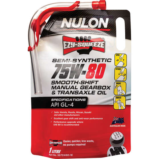 NULON EZY-SQUEEZE Smooth Shift Manual Gearbox & Transaxle Oil - 75W-80, 1 Litre