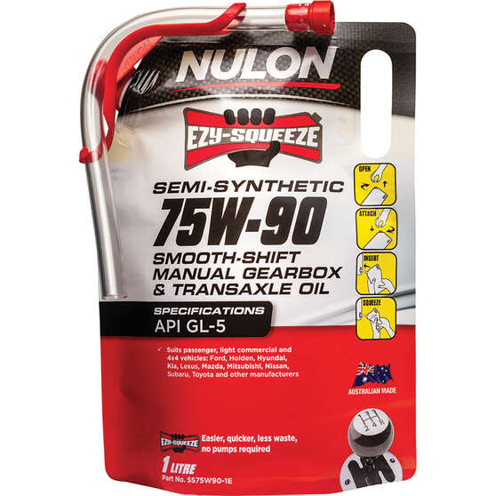 NULON EZY-SQUEEZE Smooth Shift Manual Gearbox & Transaxle Oil - 75W-90, 1 Litre