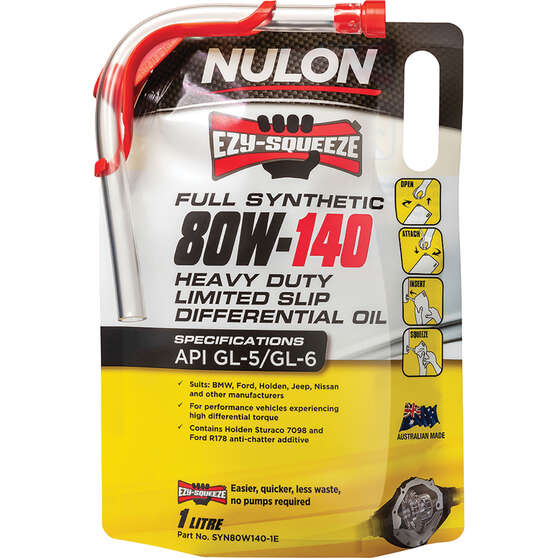 NULON EZY-SQUEEZE Heavy Duty Limited Slip Differential Oil - 80W-140, 1 Litre