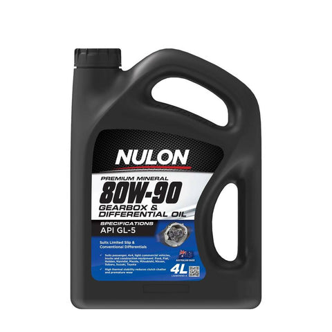 Nulon 80W-90 Gearbox & Differential Oil 3 x 4L (Carton) - LSD80W90-4